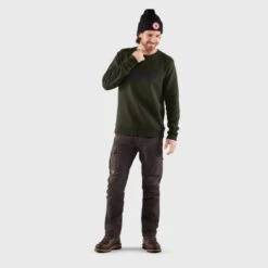 FJÄLLRÄVEN Fjällräven Logo Sweater Men's -FJÄLLRÄVEN fjallraven fjallraven logo sweater men s deep forest 2