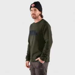 FJÄLLRÄVEN Fjällräven Logo Sweater Men's -FJÄLLRÄVEN fjallraven fjallraven logo sweater men s deep forest 4
