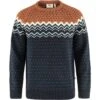 FJÄLLRÄVEN Men's Övik Knit Sweater -FJÄLLRÄVEN fjallraven men s ovik knit sweater dark navy terracotta brown