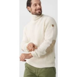 FJÄLLRÄVEN Men's Övik Roller Neck Sweater -FJÄLLRÄVEN fjallraven men s ovik roller neck sweater chalk white 3