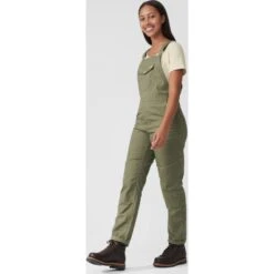 FJÄLLRÄVEN Women's Vardag Dungaree Trousers -FJÄLLRÄVEN fjallraven women s vardag dungaree trousers green 5