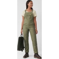 FJÄLLRÄVEN Women's Vardag Dungaree Trousers -FJÄLLRÄVEN fjallraven women s vardag dungaree trousers green 7